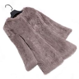 Imitation Fur Coat Rabbit Hair Medium Long Multi-color Optional Warm Women's 211207