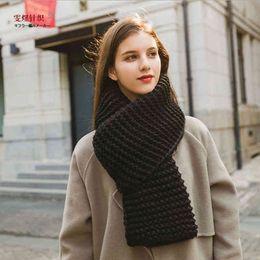 Fashion Red and Blue Thick Knitted Scarf Neck Warmer Women Scarv