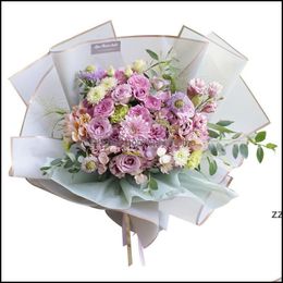 Wrap Event Festive Party Home & Gardenflorist Paper 20Pcs/Lot 58X58Cm Waterproof Wrap Supplies Wedding Valentine Flower Bouquet Gift Hwd7213