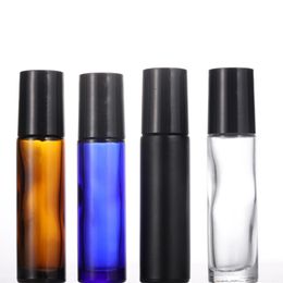 10ml Glass Roll On Bottles with Metal Ball for Essential Oils Refillable Perfume Sample Bottle