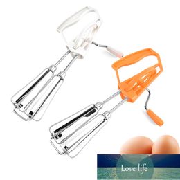 Hand Crank Egg Beater Stainless Steel Rotary Hand Whisk Manual Egg Mixer Kitchen Baking Cooking Tool