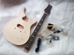 body electric guitar kit UK - New DIY 1 set unfinished guitar neck and body electric guitar kit DIY part all hardwares rosewood inlay