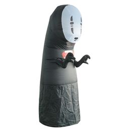 Mascot doll costume JP Anime Cartoon Black Ghost Inflatable Costume Woman Men Mascot Party Stage Doll Halloween Costume Dress Up Clothes