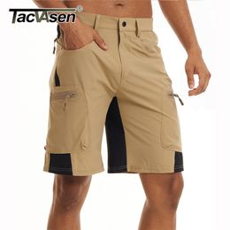 TACVASEN Men Summer Outdoor Shorts Quick Dry Knee Length Hiking Fishing Running Shorts Lightweight Multi-Pockets Workout Shorts 210720