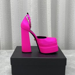 Woman Crystal Medusa Aevitas Double Platform Pump Dress Shoe Lady Fashion  Luxurys Designer Square Toe High Heel Sandal Genuine Leather Silk  Rhinestone Shoes 35 42 From Snowballboutique, $4.53 | DHgate.Com