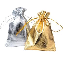 2021 Fashion Gold Or Silver Foil Gauze Satin Jewelry Bags Jewelry Christmas Gift Pouches Bag 5x7cm / 7x9cm / 9x12cm / 11x16cm /13x18cm