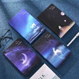 "Starry Sky ver2" Hard Cover Diary Beautiful Journal Coloured Papers Study Notebook Notepad Stationery Kids Gift 210611