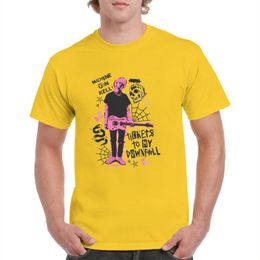 Homens camisetas Metrô Multicolor Kelly T Shirt Unisex Harajuku Street 100% algodão T-shirt feminino / homem mgk tops hip hop crânio gráfico