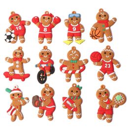 Christmas Decorations 12PCS Gingerbread Man Tree Hanging Pendant Xmas Decor Ornament 2021 2022 Est Cute Funny Kid Gifts