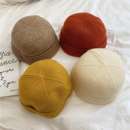 Japanese minority fashion knitted melon skin hat autumn and winter men's and women's casual hip hop hat landlord Korean