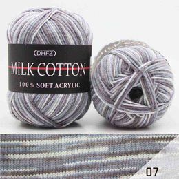 1PC 1pc=50g Milk Cotton Combed Yarn Soft crochet yarn Baby Yarn Crochet for knitting Wool scarf Hand Knitting DIY sale A5MX0002 Y211129