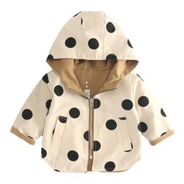 Spring Autumn Baby Girls Jackets Double Sided Kids Outerwear Casual Sport Hoodied Coats Children Clothing 1 3 5Years Trench Coat 211204