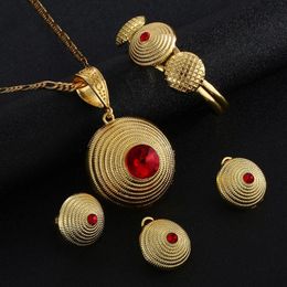 Earrings & Necklace Ethiopian Gold Colour Ring Bangle Pendant Eritrea Africa Habesha Wedding Jewellery Sets