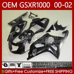 OEM Body kit For SUZUKI GSXR 1000 CC GSXR-1000 01-02 Bodywork 62No.16 GSXR1000 K2 1000CC 2001 2002 2002 GSX-R1000 GSX R1000 00 01 02 Injection mold Fairings matte black