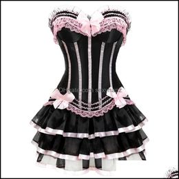 Bustiers & Corsets Womens Underwear Apparel Sexy Gothic Burlesque Corset And Skirt Set Plus Size Halloween Costumes Victorian Dresses Party