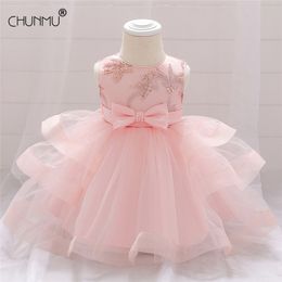 1 Year Birthday Party Baptism Dress of Girls Infant Baby Girl Custumes Baby Girls Clothes for Lace Tutu Princess Dress 210315