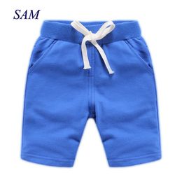 2021 summer children's shorts baby boys solid european and american elastic waist short pants kids shorts for 18M-9Y 210308