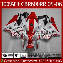 Injection Mould Fairings For HONDA CBR 600RR 600F5 600CC 2005-2006 Body 72No.18 CBR600 CBR 600 CC F5 RR F 5 2005 2006 CBR600F5 CBR600RR 05 06 OEM Bodywork PRAMAC red