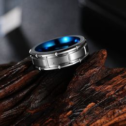 8mm Square Carve Tungsten Steel Ring band finger Men Hip Hop Jewelry Punk Tungsten Carbide Rings will and sandy