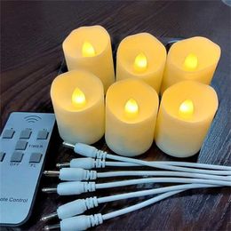 Remote Rechargeable Candle Light Birthday Christmas Wedding Halloween Tea Wax Home Restaurant Table Decoration 211222