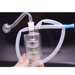 Glass Dab Rigs Multifounction Oil Burner bong Mini Glass Hookah Smoking Pipe recycler Bong with 10mm glass oil burner pipe