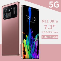 Unlocked Phone 2022 HOT Newstyle M11Ultra Global Version Original Android Smartphone 7.3 Inch Drilling Screen Cellphone Dual SIM Cell Mobile Smart Face ID 5G 4G TEL