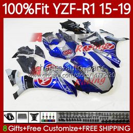 OEM Fairings For YAMAHA YZF-R1 YZF1000 YZF R 1 1000CC 15-19 Body 104No.12 YZF R1 1000 C YZFR1 15 16 17 18 19 YZF-1000 2015 2016 2017 2018 2019 Injection Bodywork glossy blue