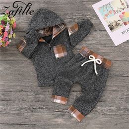 ZAFILLE Pliad Sweatshirt and Pants Costume Newborn Boy Winter Clothes For Baby Girl Set 210309