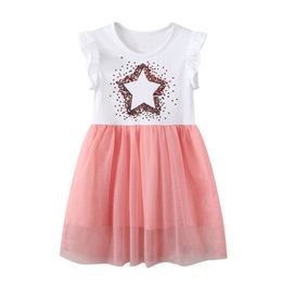 Girls Dress Summer Kids Clothes Princess Party Dresses Mesh Vestidos Baby Girl Sukienki Vetement Enfant Robe Fille New 210303