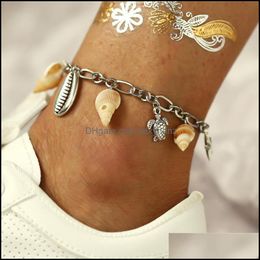 Anklets Conch Shell Pendant Female Barefoot Crochet Sandals Foot Jewelry On Ankle Bracelets For Women Leg Chain Drop Delivery 2021 Rtlsr