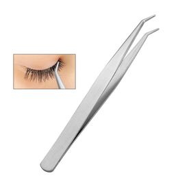 Eyelashes Tweezers Stain Steel Slanted Tip Face Hair Removal Curler Clip Cosmetic Brow Trimmer Makeup Tools for Beauty