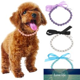 1Pc Pearl Rhinestone Dog Necklace Pet Collar Accessories Jewelry Neck Chain for Small Dogs Large Dog Cats Puppy Collars 2021