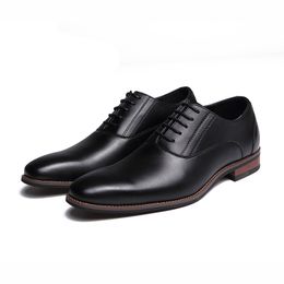 Mens Classic Formal Shoes for Groom 2021 New Leather Autumn Modern Italian Wedding Lace Up Oxford Business Dress Shoes