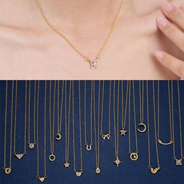 Popular Star Sky Paper Card Dogeared Necklace Series A Variety Of Diamond Pendant Clavicle Chain Women's Personality Jewelry Wholesale