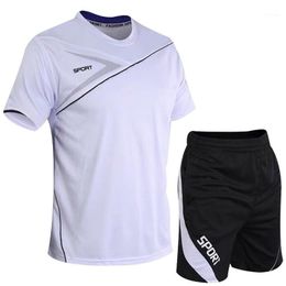 Men's Tracksuits Male Tracksuit Summer Men Set Fitness Suit Sporting Suits Short Sleeve T Shirt+pants Clothing Quick Drying 2 Piece