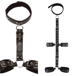 Nxy Sm Bondage Erotic Sex Toys for Couples Woman y Bdsm Handcuffs Neck Collar Whip Adult Slave Accessories 1223