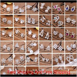 Hot Sell 45 Styles Creative Ear Studs Fashion Snowflake Beer Crystal Rhinestone Pearl Ear Studs New Pearl Earrings 5Qdjg Soigk