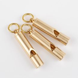 Party Favor Handmade Vintage Pure Brass Whistle Party Gift Camping Outdoor Water Sport Rescue Survival Brass whistle