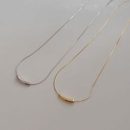 Niche design sense 925 sterling silver necklace female simple temperament ins cold wind personality clavicle chain wholesale Q0531