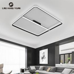 Ceiling Lights Luminaires Modern Led Light Black Decoration Chandelier Lamp Square For Living Room Bedroom Kitchen Lamps