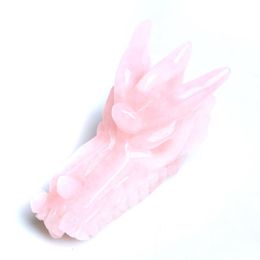 Decorative Objects & Figurines 2.35inch Natural Crystal Carved Dragon Figurine, Healing Energy Sculpture