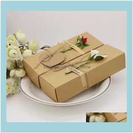 Gift Event Festive Party Supplies Home & Gardengift Wrap 50 X Kraft Paper Wedding Favors Candy Boxes Xmas Christmas Gifts Box add Linen Rope F