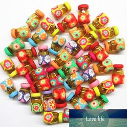 50pcs/lot 0.5ml glass essential oil bottle small polymer clay pendant wishing bottles glass vials with natural wood cork