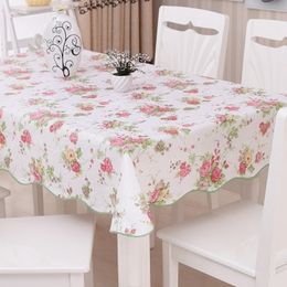 Hot Pastoral Style PVC Table Cloth Rectangular Round Tablecloth Flowers Printed Waterproof Table Covers toalha de mesa Y200421