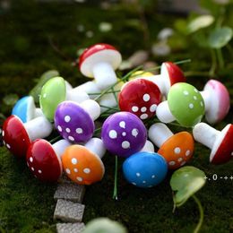 7 Colors 2cm 3cm Fairy Foam Mushroom Colorful Garden Miniature Decorations Artificial Plants Garden Gnome Cute Mushroon RRE11678