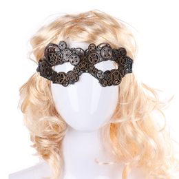 Halloween Costume Props Steampunk Mask Retro Gear Masquerade Ball Party Eye Masks For Women DS19004