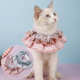 Cat Collars & Leads 1PC Dog Collar Pet Scarf Lace Bibs Multi-layer Floral Fashion Accessories Lovely