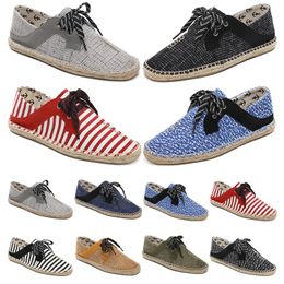 canvas shoes breathable straw hemp rope mens womens big size 36-44 eur fashion Breathable comfortable black white green Casual nine 140