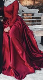 Saudi Arabia Red Long Sleeves Prom Dress Elegant A Line Event Wear Party Gown Custom Made Plus Size Available