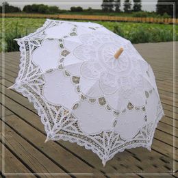 Lace Parasol Umbrella Wedding Umbrella Elegant Lace Umbrella Cotton Embroidery Ivory Battenburg H1015274x